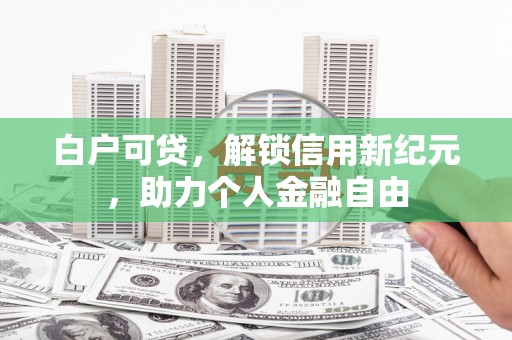 山东白户可贷，解锁信用新纪元，助力个人金融自由