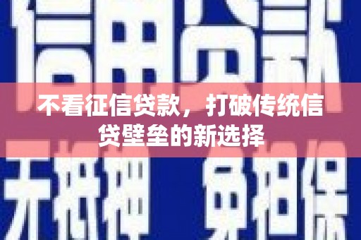 山东不看征信贷款，打破传统信贷壁垒的新选择
