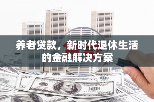 山东养老贷款，新时代退休生活的金融解决方案