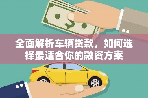 山东全面解析车辆贷款，如何选择最适合你的融资方案