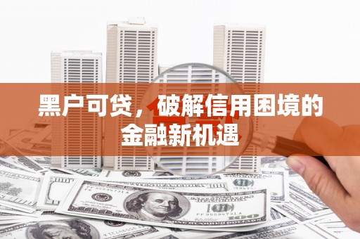 山东黑户可贷，破解信用困境的金融新机遇